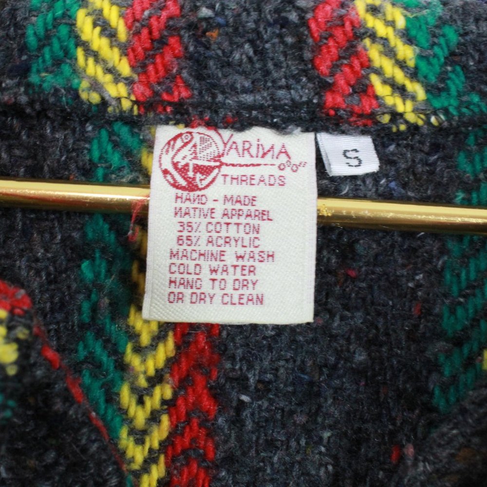 Yarina Baja Bohemian Hippie Style Drug Rug Pullover Hooded Sweater Size S - Picture 6 of 8